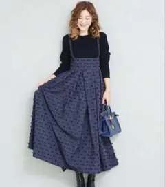 OBLI 米沢別注フリンジジャンパースカート　ワンピース　サイズ0