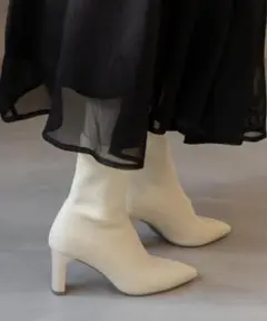 RANDA ストレッチ プレートヒールソックスブーツ