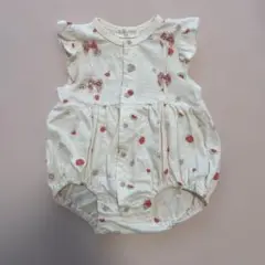 フリル付きスイカ柄半袖ロンパース 70cm