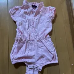 Ralph Lauren ピンク ボタンロンパース 90