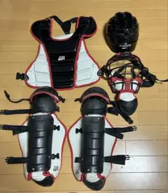 ゼット少年軟式キャッチャー用フルセット 黒/赤