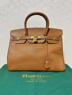 美品　HIGH CLASS ハイクラス　レザー　2way バッグ　キャメル 美品 ロイヤルハイネス ハンドバッグ 2WAY レザー キャメル