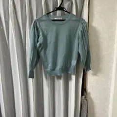 ミントグリーン パフスリーブニット
