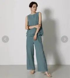 アズールバイマウジー　タンク　パンツ　セットアップ　リネン　レイヤード　S