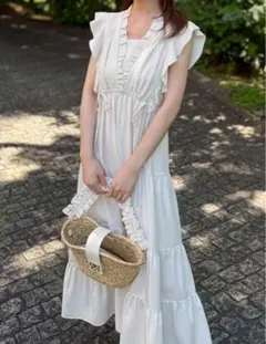 SNIDEL♥︎デザインティアードワンピース