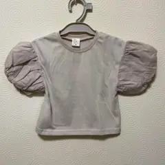 最安値❣️新品　ベビー　Tシャツ　半袖　バルーン袖　無地　ページュ　90