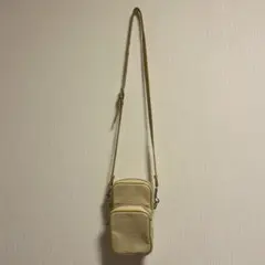 Ray BEAMS クロコ風型押しカメラバッグ ショルダーバッグ ベージュ 黄色