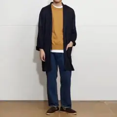 【極美品✨】 現行 ハラダマニア リネン コート サマー ネイビー M