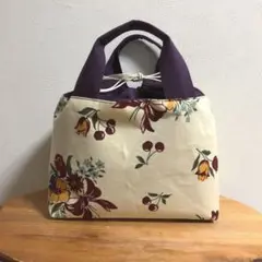 花柄巾着トートバッグ