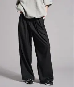 WETTEMPT 2 TUCK WIDE SLACKS BLACK Ｓサイズ