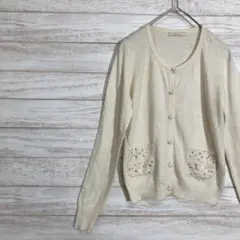 【 Aveniretoile 】パールボタンカーディガン 34 綿×カシミヤ