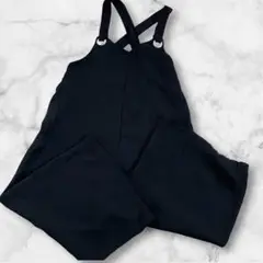キッズ 130 黒 ブラック オーバーオール サロペット パンツ ボトム