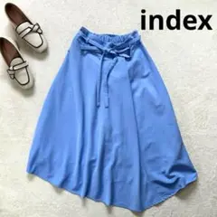 【インデックス】M フレアロングスカート　 Aライン　スカイブルー　夏