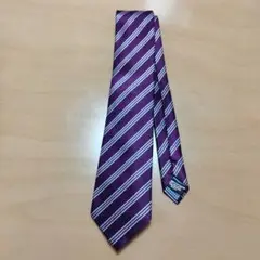 CALDIANE 紫 ストライプ ネクタイ