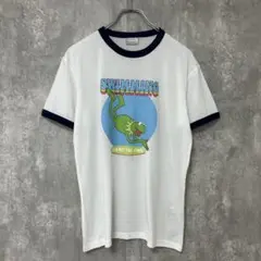 【美品】ディズニー ザ マペッツ，カーミット，リンガーTシャツ，キャラクター