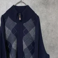 90S vintage 柄 ドライバーズニット メンズ M 古着 個性派 A3