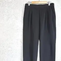 セシール カジュアルパンツ 黒 ストレッチ タックパンツ さらさら生地 オフィス