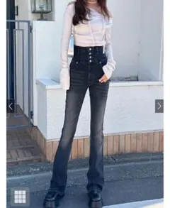 ハイウエストストレッチフレアデニムパンツ [cu531] GRL