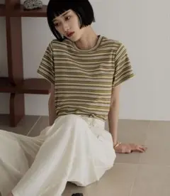 ローリーズファーム♡新品タグ付き♡フライスチビT ブラウンボーダー
