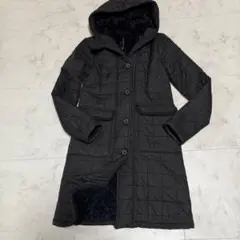 マッキントッシュ　ロングボアコート キルティング フード 小さいサイズ黒