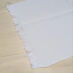 テーブルセンター 大 3枚 綿 未晒 33cm x 51cm 房付き