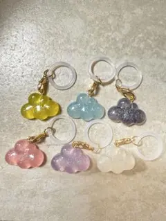 めじるしアクセサリー 6つセット 雲型グリッター