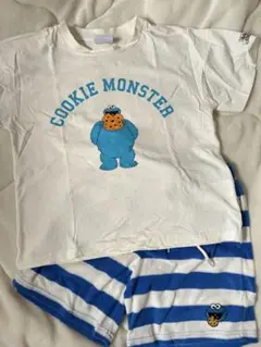 クッキーモンスター Tシャツとショートパンツ セットアップ