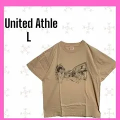 [ユナイテッドアスレ] コットン　プリントTシャツ　半袖　メンズ　Lサイズ