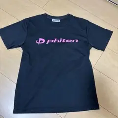 phiten ロゴ Tシャツ 黒/ピンク　SSサイズ