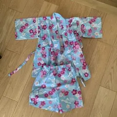 子供用 着物セット 100cm 花柄ウサギ