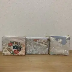 帯リメイク　ポーチ3点セット