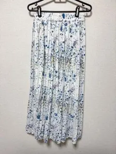 VIS ビス ジョーゼットプリーツロングスカート 花柄