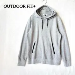 【OUTDOORFIT+】パーカー　フード　フーディ　フーテッド　グレー　長袖
