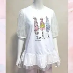 ドレスプリント 半袖Tシャツ 白カット スーパービューティ【新品・未使用】