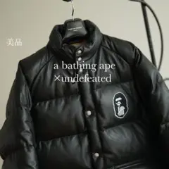 APE ブラックレザージャケット（正規品) AAPE BY *A BATHING APE® アニマルフリーレザー ジャケット
