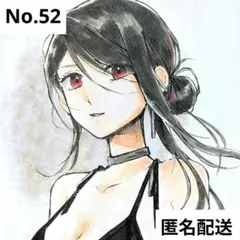 52　オリジナルイラスト　コピック　手描き　アナログ　原画　ミニ色紙　訳あり
