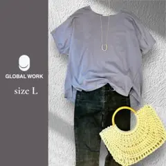 【美品】GLOBAL WORK コットン100% ドルマンスリーブカットソー L