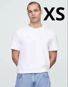GAP ヘビーウェイト クロップド Tシャツ ホワイト XS 短丈