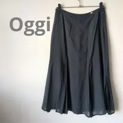 Oggi　オッジ　セミロングスカート　薄手　グレー　サイズ40