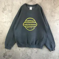 az108古着　トレーナー　スウェット　グリーングレー　90s Y2K