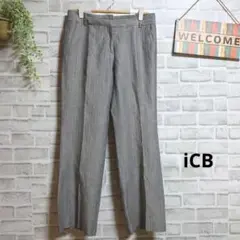 iCB スラックス ストライプ 美品 フォーマル センタープレス ビジネス L
