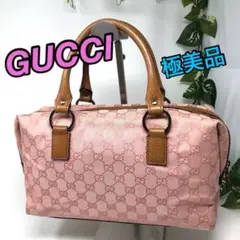 極美品 GUCCI GGキャンバス ハンドバッグ ミニボストンバッグ ピンク