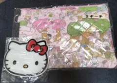 サンリオ　キャラクターズ　フラットポーチ キルティング　パスケース