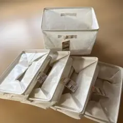 ダイソー ホワイト キャンバス 収納BOX(角型) 5個セット