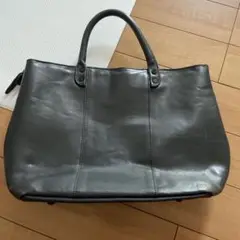 ダークグレー レザー トートバッグ