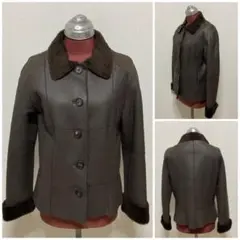 良品■CARA O CRUZ レリアン■ムートン レザー 羊革 ジャケット 11