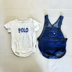 ポロベビー ロンパース オーバーオールセット 80サイズ