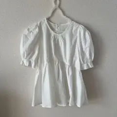 美品！　グレイル　ホワイト パフスリーブ シャツ　フリル