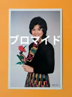 榊原るみ　ブロマイド　（榊原プロ）赤花持ちポーズ・腰上写真