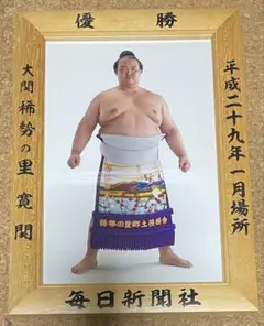 大関稀勢の里 優勝額 木製フレーム ミニチュア　最終値下げ